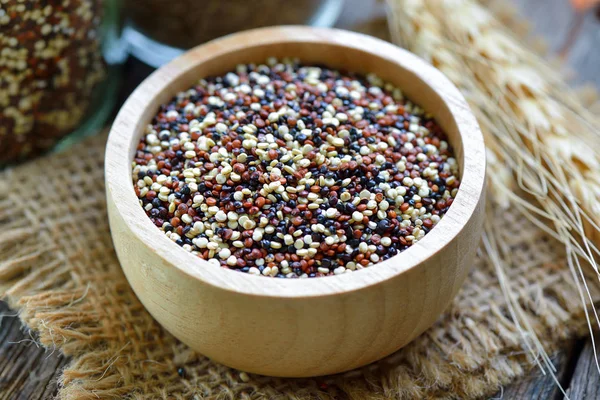 Mix of white, red and black quinoa seeds - Chenopodium quinoa 